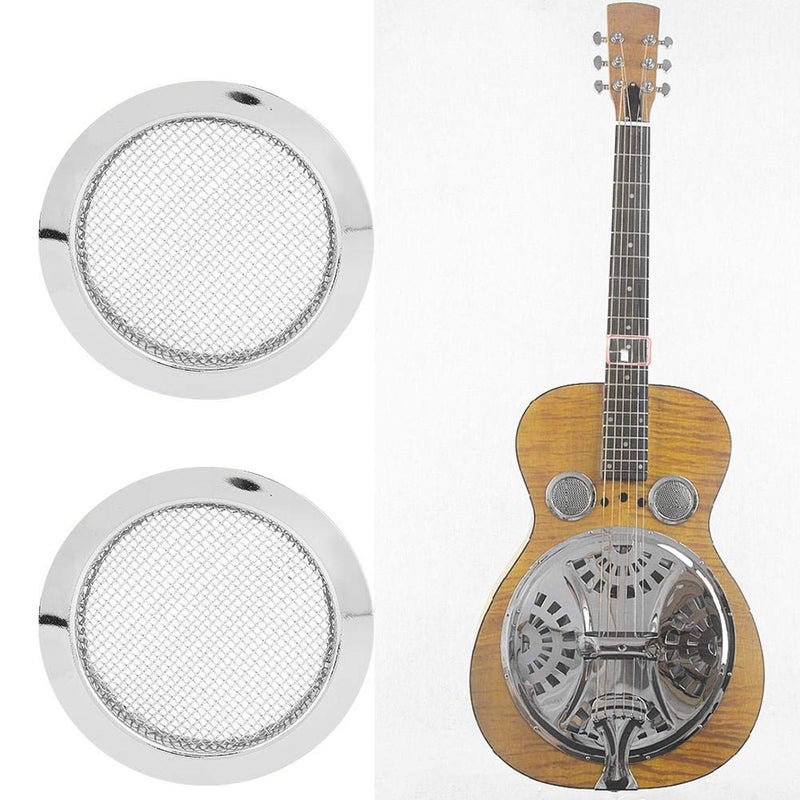 VGEBY 2 PCS Resonator Guitar Screen, Dobro Guitar Resonator Screen Speaker Grille Sound Hole Cover(Silver) Guitar Screened Soundhole Insert Cigar Box Guitar Parts Cigar Box Guitar Parts - Image 5